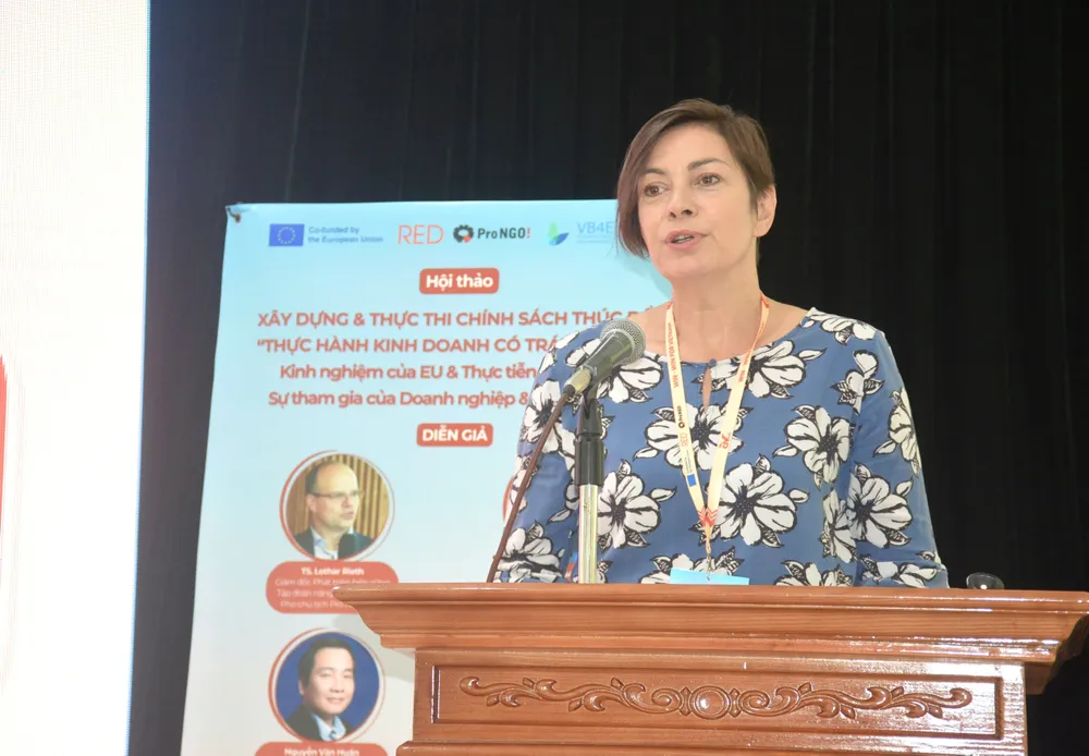 Bà Brenda Candries, đại diện của Phái đoàn Liên minh châu Âu (EU) tại Việt Nam