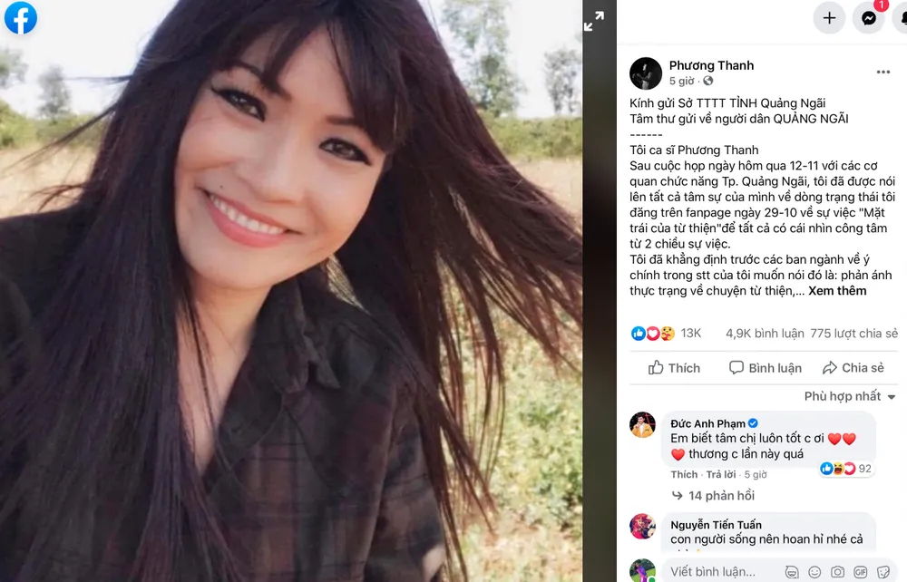 Phương Thanh xin lỗi người dân Quảng Ngãi sau phát ngôn gây tranh cãi về từ thiện ảnh 2