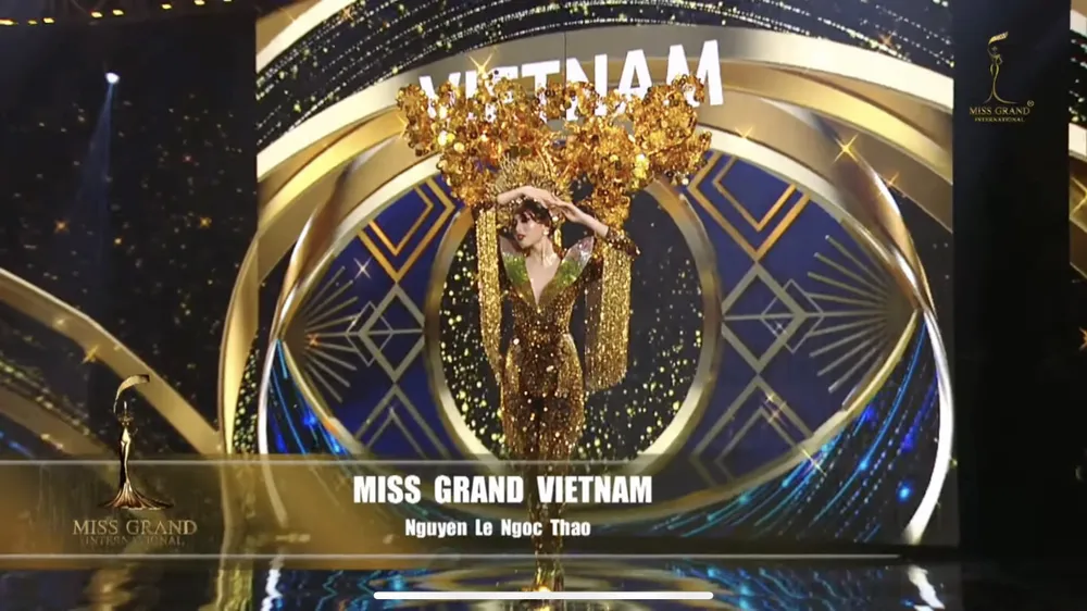 Á hậu Ngọc Thảo trình diễn Quốc phục trên sân khấu Miss Grand International 2020 ảnh 4