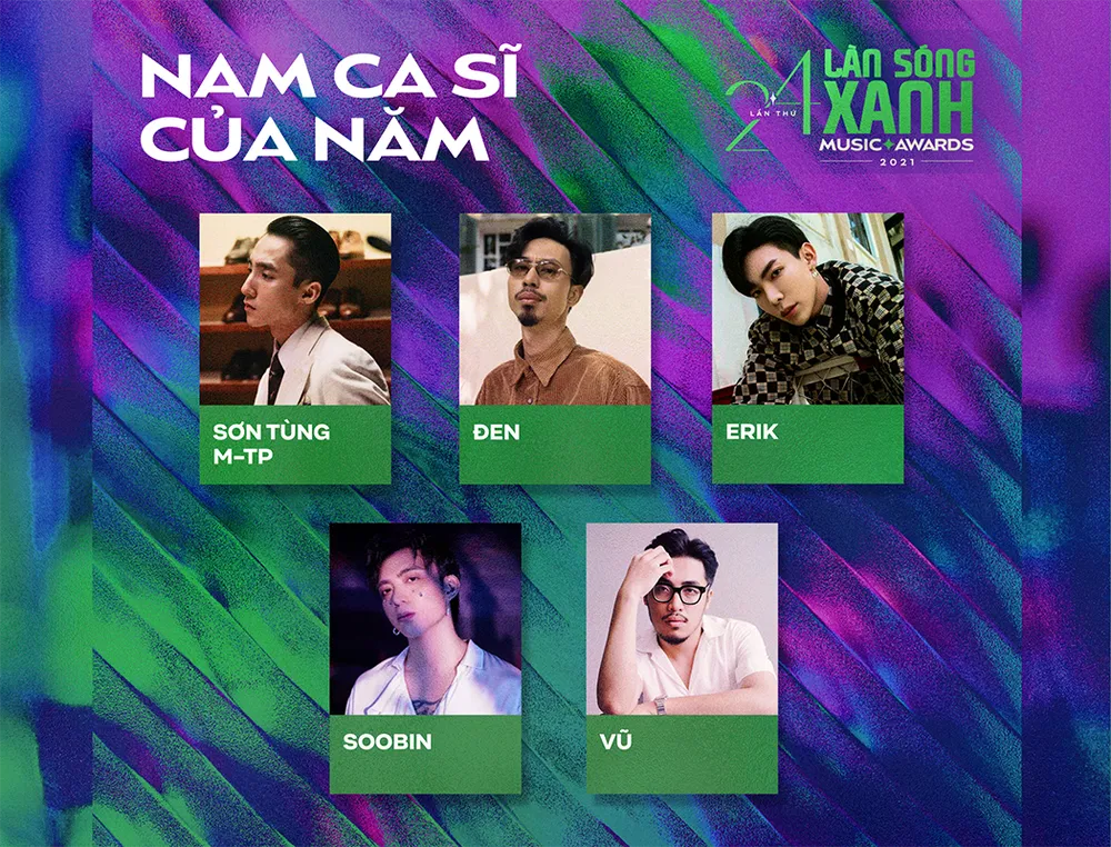 Đen ​Vâu, Soobin Hoàng Sơn, Sơn Tùng M-TP nhận nhiều đề cử Giải thưởng Làn Sóng Xanh 2021 ảnh 2