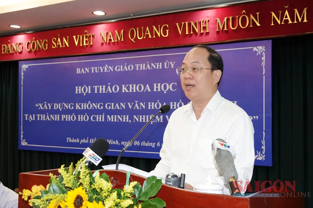 Phó Bí thư Thành ủy TPHCM Nguyễn Hồ Hải phát biểu chỉ đạo, định hướng một số nhiệm vụ, giải pháp trọng tâm trong thời gian tới. Ảnh: DŨNG PHƯƠNG Phó Bí thư Thành ủy TPHCM Nguyễn Hồ Hải phát biểu chỉ đạo, định hướng một số nhiệm vụ, giải pháp trọng tâm trong thời gian tới. Ảnh: DŨNG PHƯƠNG