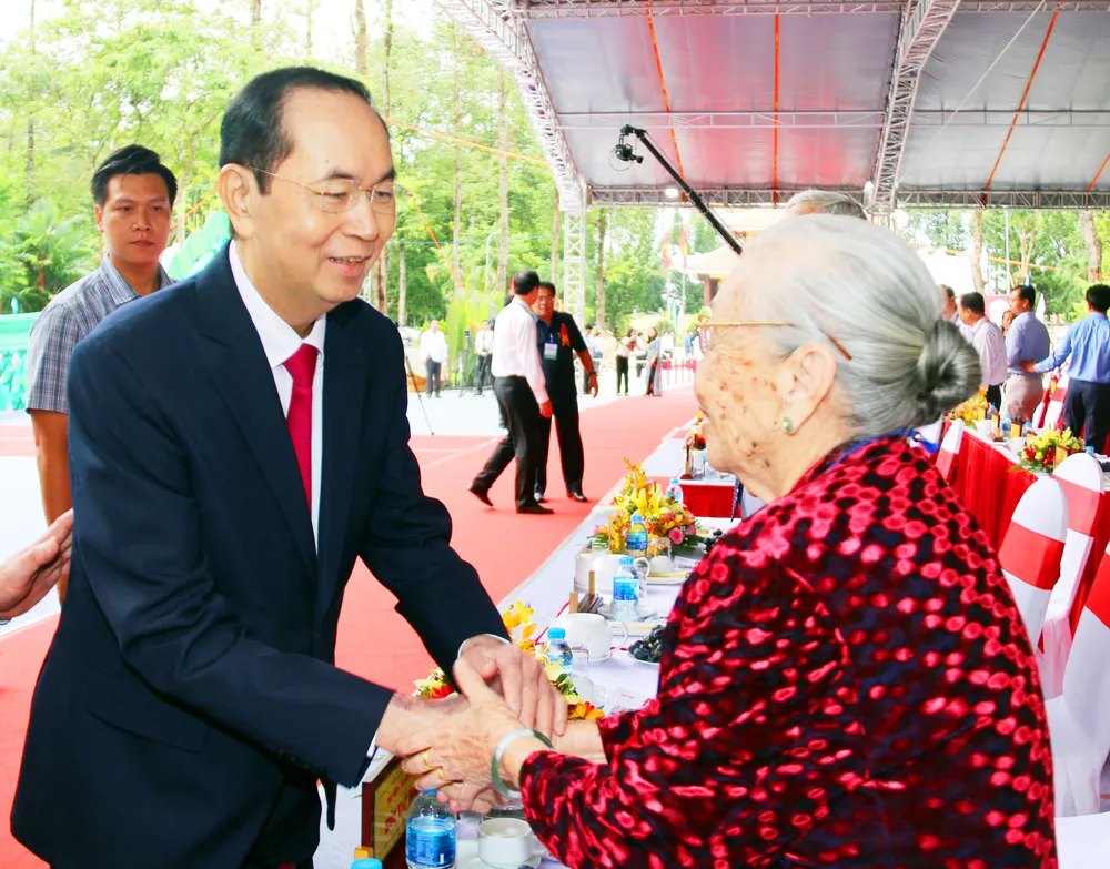 Chủ tịch nước Trần Đại Quang dự kỷ niệm 130 năm ngày sinh Chủ tịch Tôn Đức Thắng ảnh 3