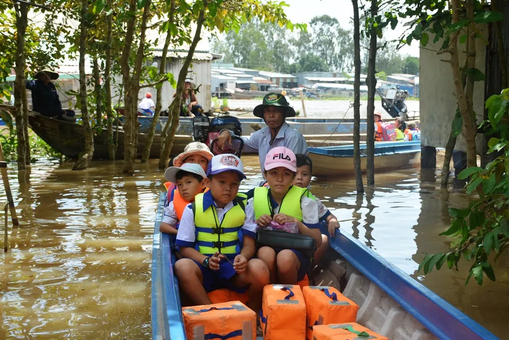 An Giang đảm bảo an toàn cho học sinh vùng lũ đến trường  ảnh 1