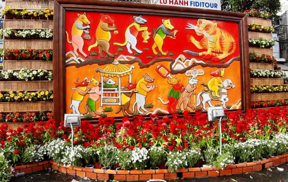 Rực rỡ những đường hoa xuân phục vụ Tết Canh Tý ở ĐBSCL ảnh 8