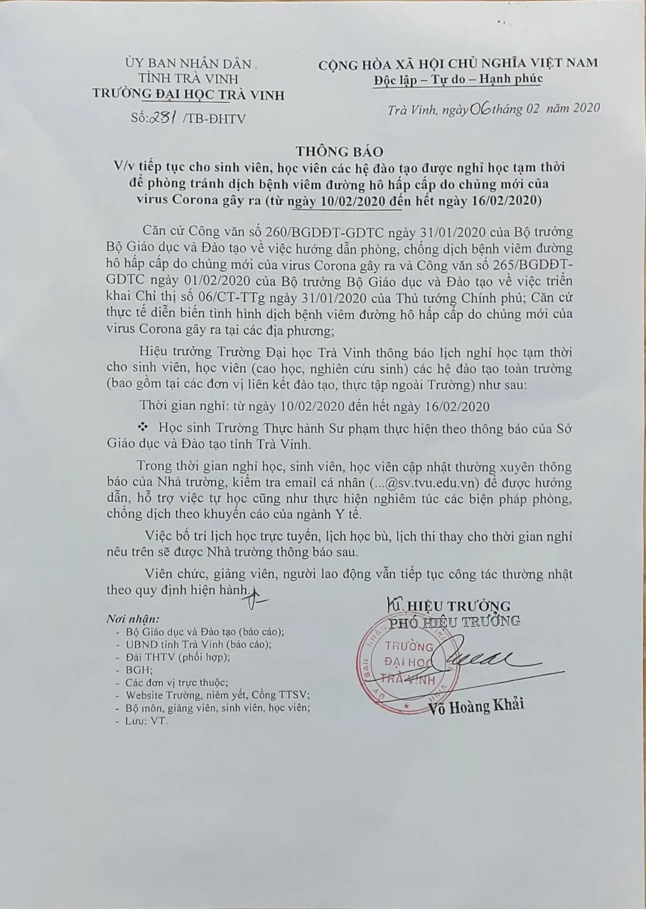 ĐBSCL: Nhiều trường kéo dài thời gian nghỉ học đến ngày 16-2 ảnh 1