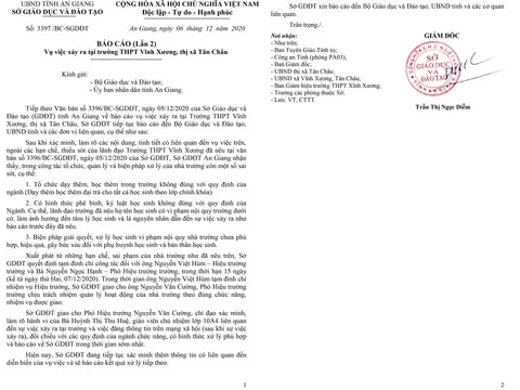 Liên quan vụ nữ sinh nghi tự tử: Tạm đình chỉ hiệu trưởng và hiệu phó Trường THPT Vĩnh Xương  ảnh 1