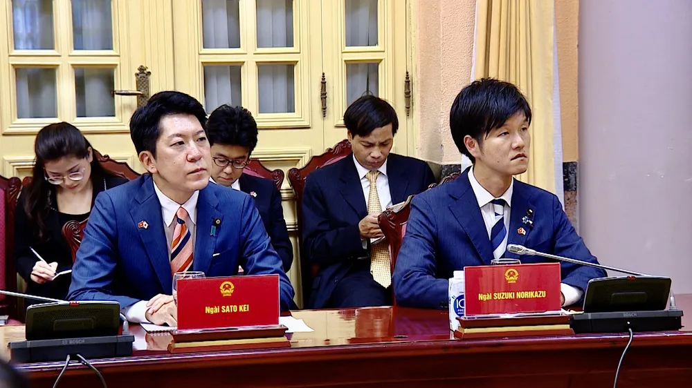 Chủ tịch nước Nguyễn Xuân Phúc tiếp Ban Thanh niên Đảng Dân chủ Tự do Nhật Bản ảnh 3