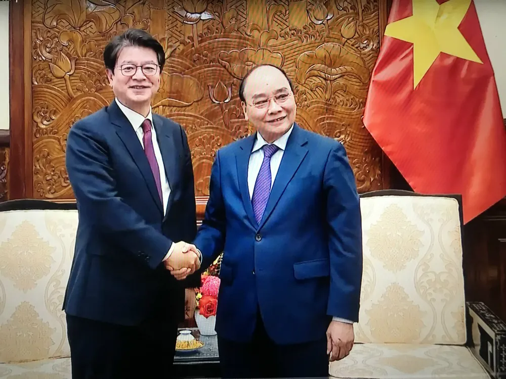 Chủ tịch nước Nguyễn Xuân Phúc tiếp Chủ tịch, Giám đốc Điều hành Hãng thông tấn Yonhap ảnh 1