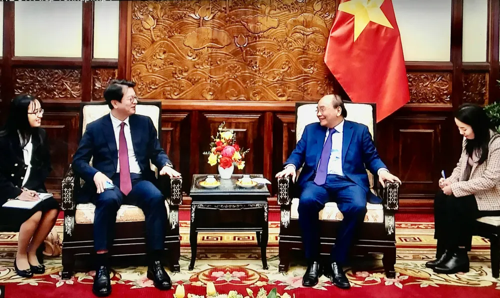 Chủ tịch nước Nguyễn Xuân Phúc tiếp Chủ tịch, Giám đốc Điều hành Hãng thông tấn Yonhap ảnh 2