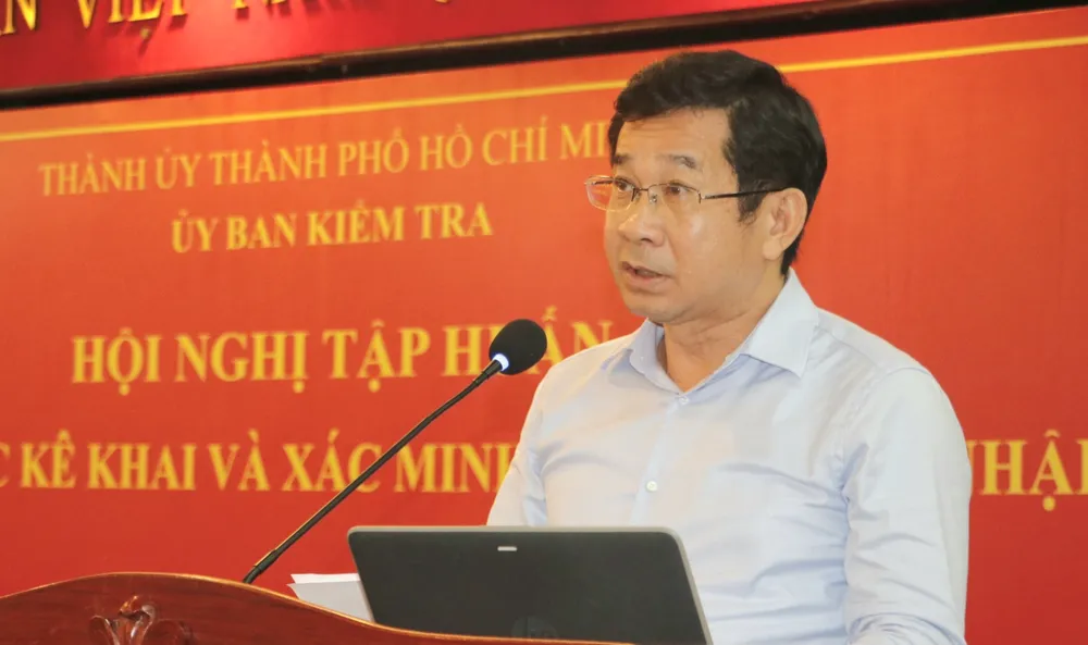 Đồng chí Dương Ngọc Hải phát biểu tại hội nghị. Ảnh: NGÔ BÌNH