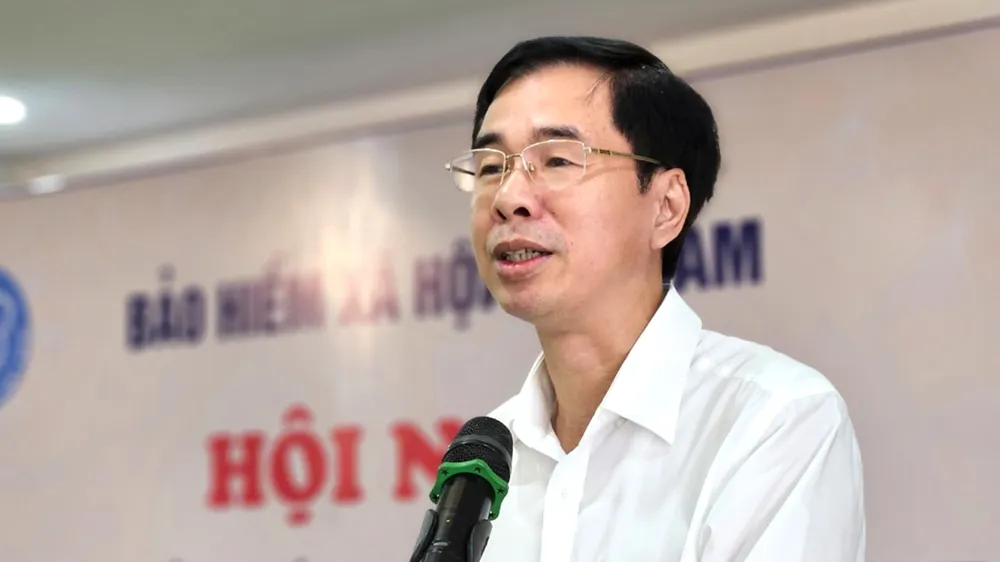 Phó Tổng Giám đốc BHXH Việt Nam Đào Việt Ánh phát biểu tại hội nghị. Ảnh: NGÔ BÌNH