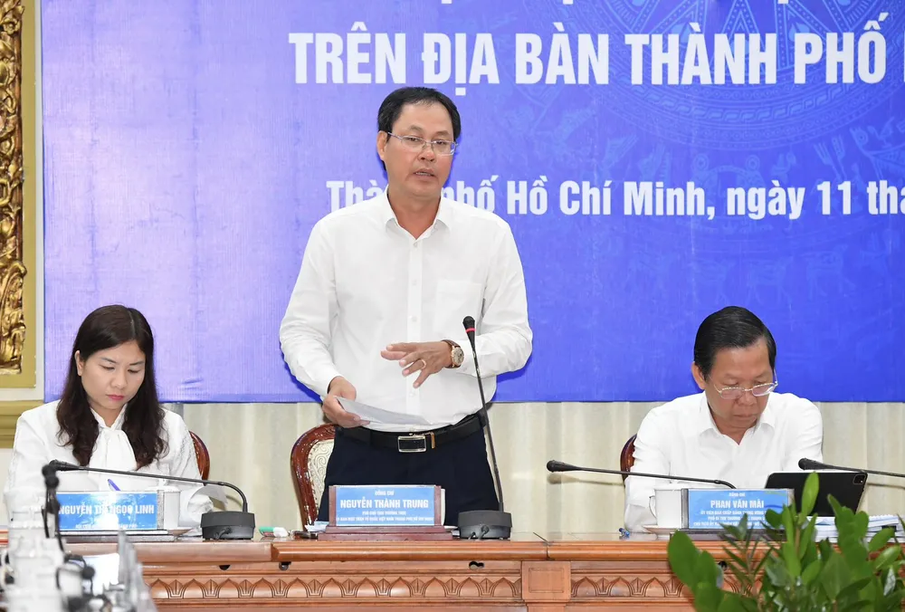 Phó Chủ tịch Thường trực Ủy ban MTTQ Việt Nam TPHCM Nguyễn Thành Trung phát biểu tại hội nghị. Ảnh: VIỆT DŨNG Phó Chủ tịch Thường trực Ủy ban MTTQ Việt Nam TPHCM Nguyễn Thành Trung phát biểu tại hội nghị. Ảnh: VIỆT DŨNG