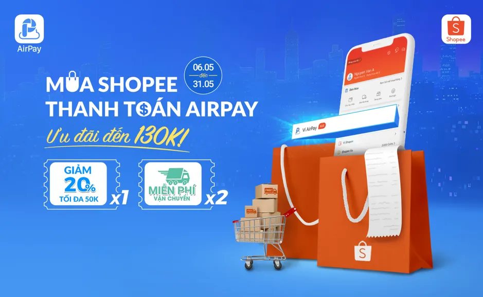 Dễ dàng thanh toán trên Shopee nhờ AirPay