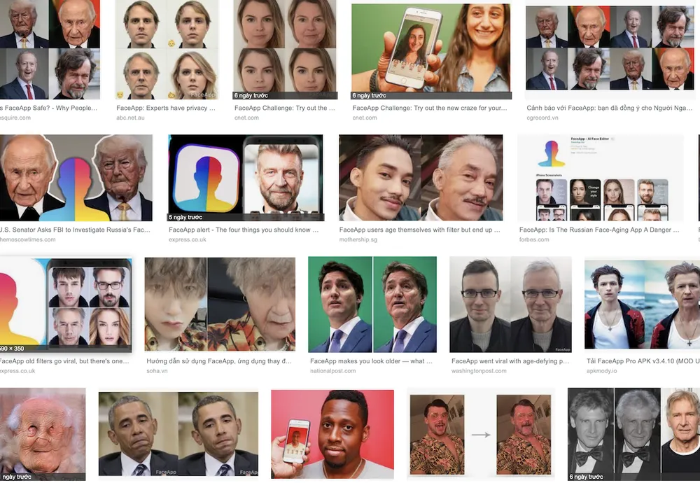 Hàng triệu, hàng triệu khuôn mặt tạo ra từ FaceApp 