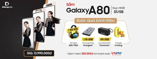 Galaxy A80 mở bán với giá chỉ 10,7 triệu, duy nhất ngày 1-8 tại Di Động Việt ảnh 1