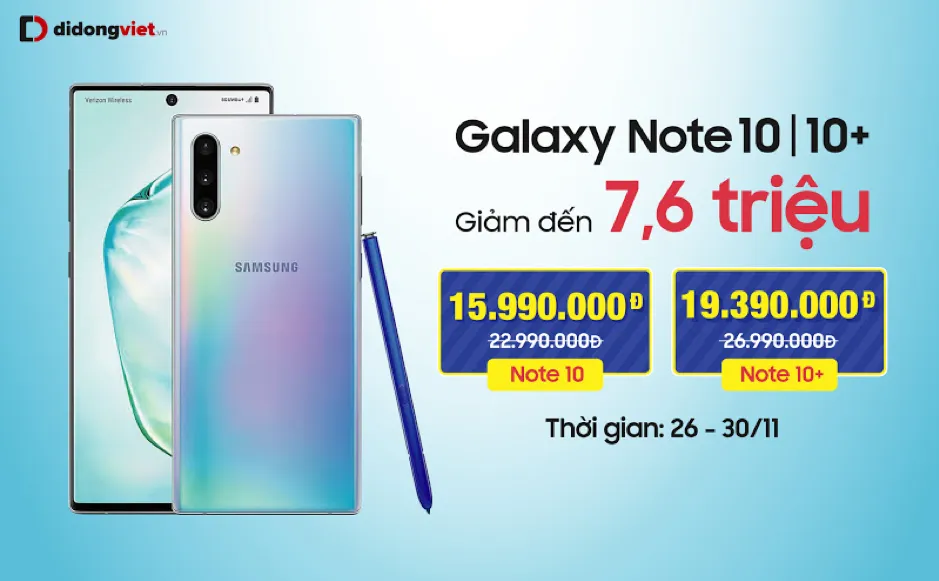 Galaxy Note 10, Note 10 Plus giảm đến 7,6 triệu ảnh 1