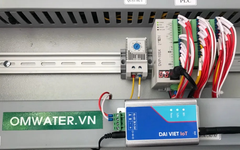 Thiết bị IOT- Đại Việt gắn trong hệ thống xử lý nước