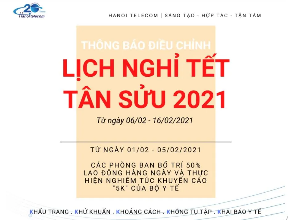 Toàn bộ cán bộ, nhân viên Hanoi Telecom nghỉ Tết sớm để chủ động phòng dịch Covid-19 ảnh 2