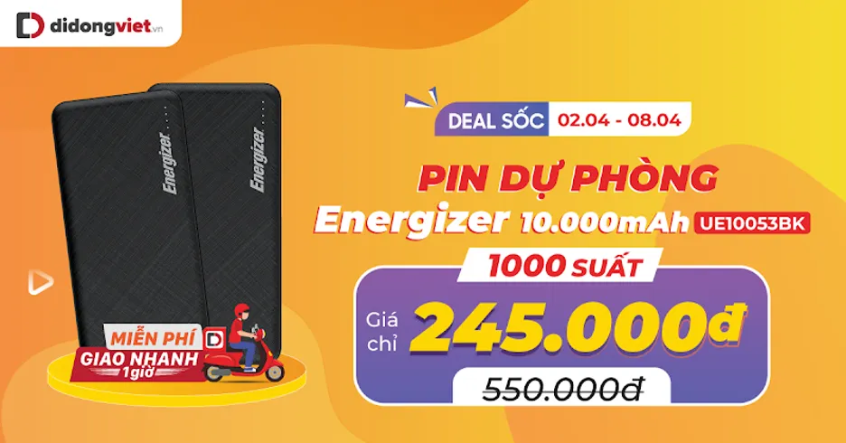 1.000 suất pin dự phòng Energizer giảm 55%  ​ ảnh 1
