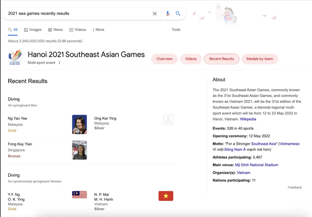 Google ra mắt thêm nhiều tính năng sản phẩm mới phục vụ SEA Games 31 ảnh 2