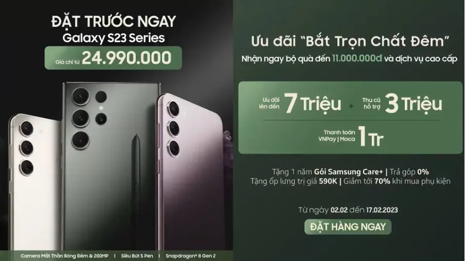 Bảng giá Galaxy S23 Series tại MT Smart