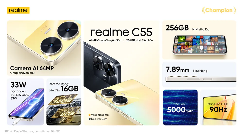 Các thông số của realme C55 Các thông số của realme C55