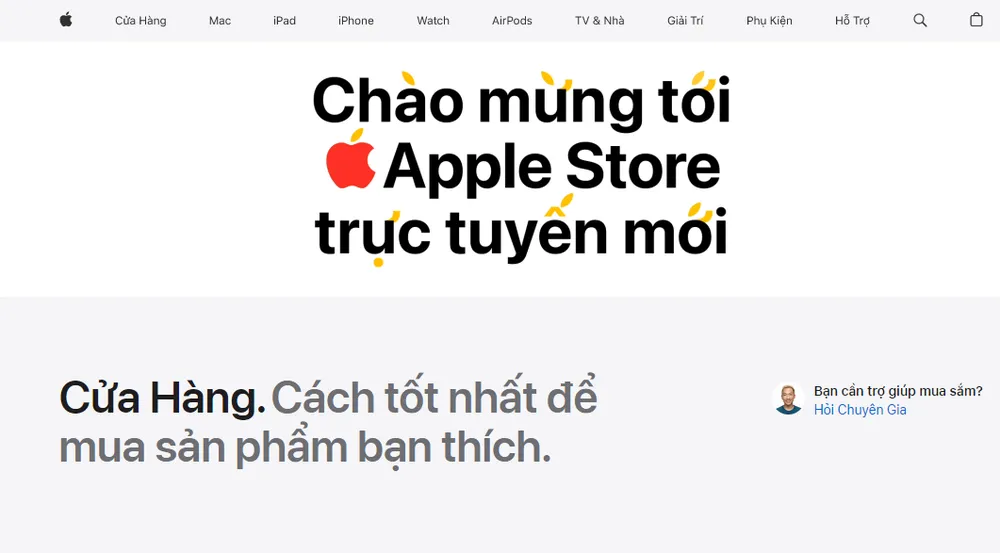 Từ hôm nay 18-5, Apple Store chính khai trương cửa hàng trực tuyến dành cho thị trường Việt Nam, với đội ngũ chăm sóc khách hàng sử dụng tiếng Việt, tích hợp nhiều hình thức thanh toán khác nhau