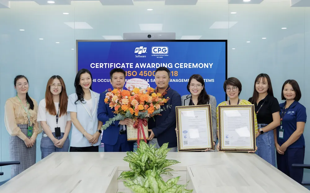 FPT Software nhận chứng chỉ ISO 45001