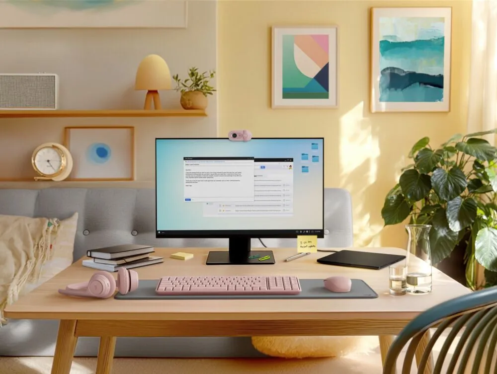 Combo chuột và bàn phím Logitech MK250 sẵn sàng với màu than chì, trắng, hồng