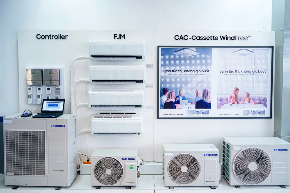 Trung tâm Đào tạo điều hòa không khí tại HCMUTE được trang bị đầy đủ các sản phẩm của Samsung để sinh viên nghiên cứu