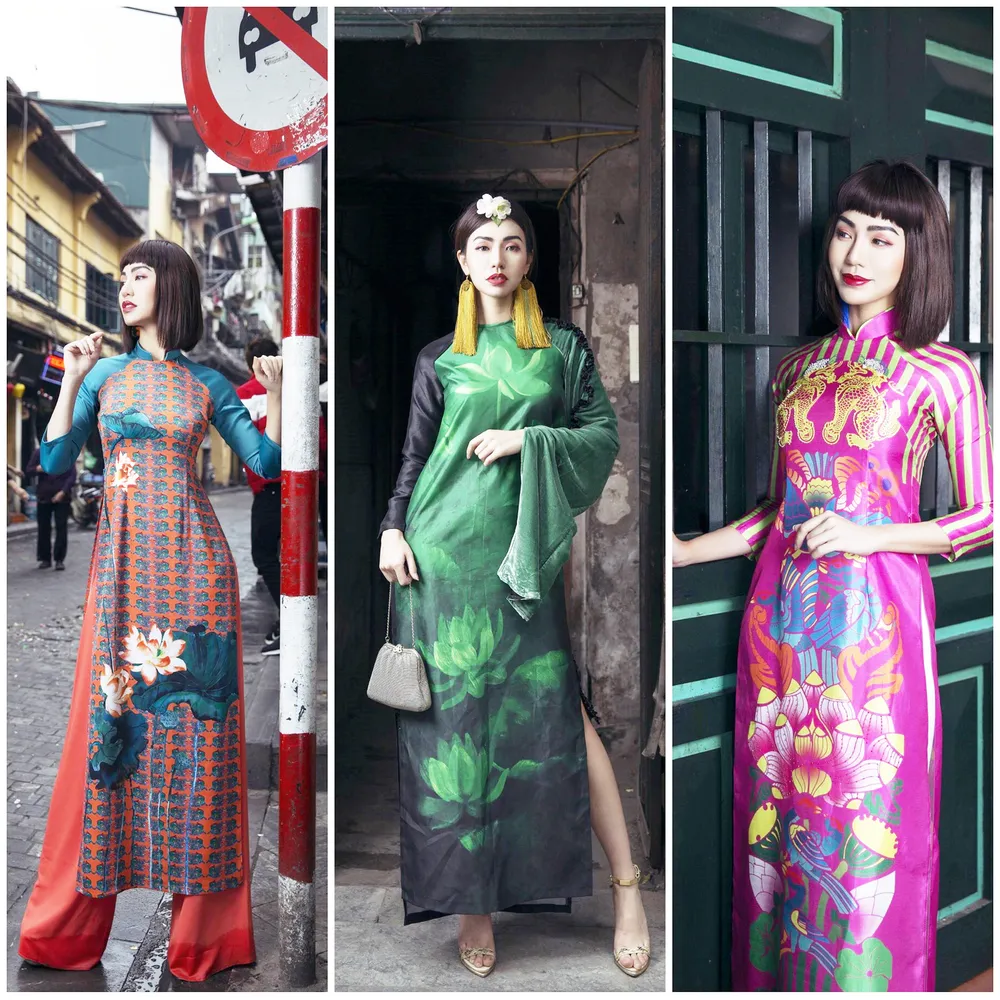 Ấn tượng với nghê Việt trên áo dài truyền thống ảnh 1