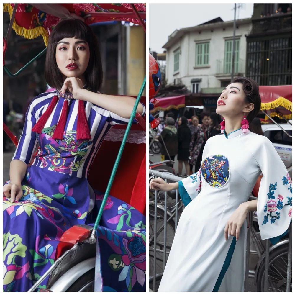 Ấn tượng với nghê Việt trên áo dài truyền thống ảnh 2