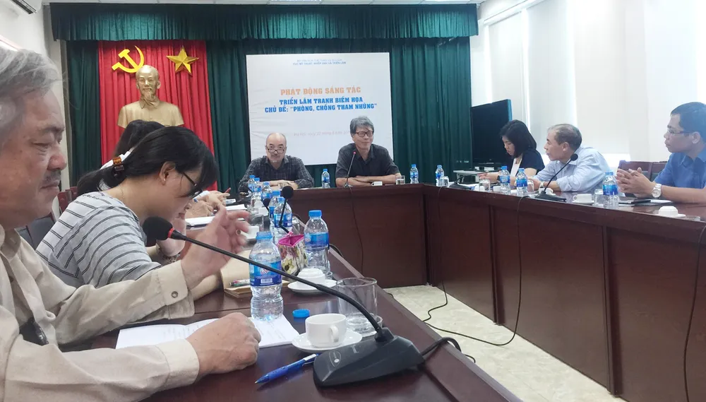 Khởi động triển lãm tranh biếm họa về phòng, chống tham nhũng ảnh 1