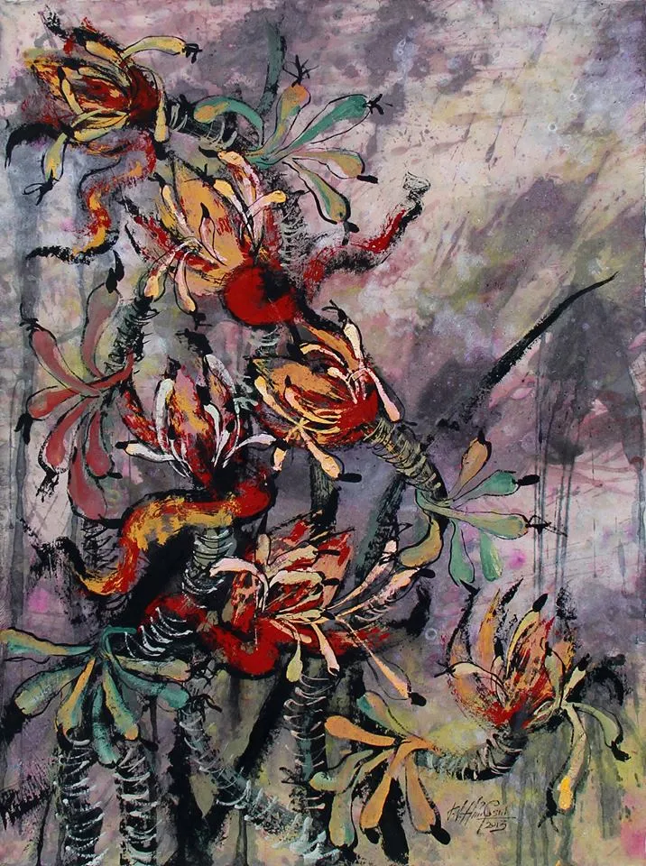 Rực rỡ sắc hương chuối rừng trên giấy dó ảnh 2