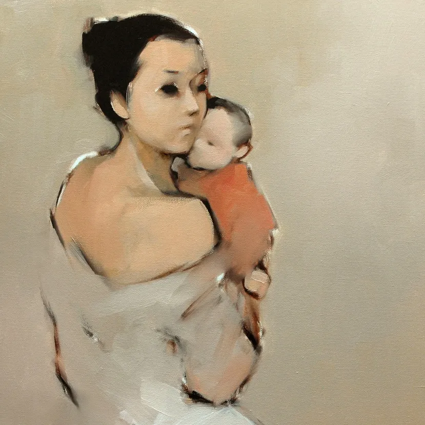 Ấm áp đến tan chảy với những bức họa "Mẹ và con" của Nguyễn Thanh Bình ảnh 2