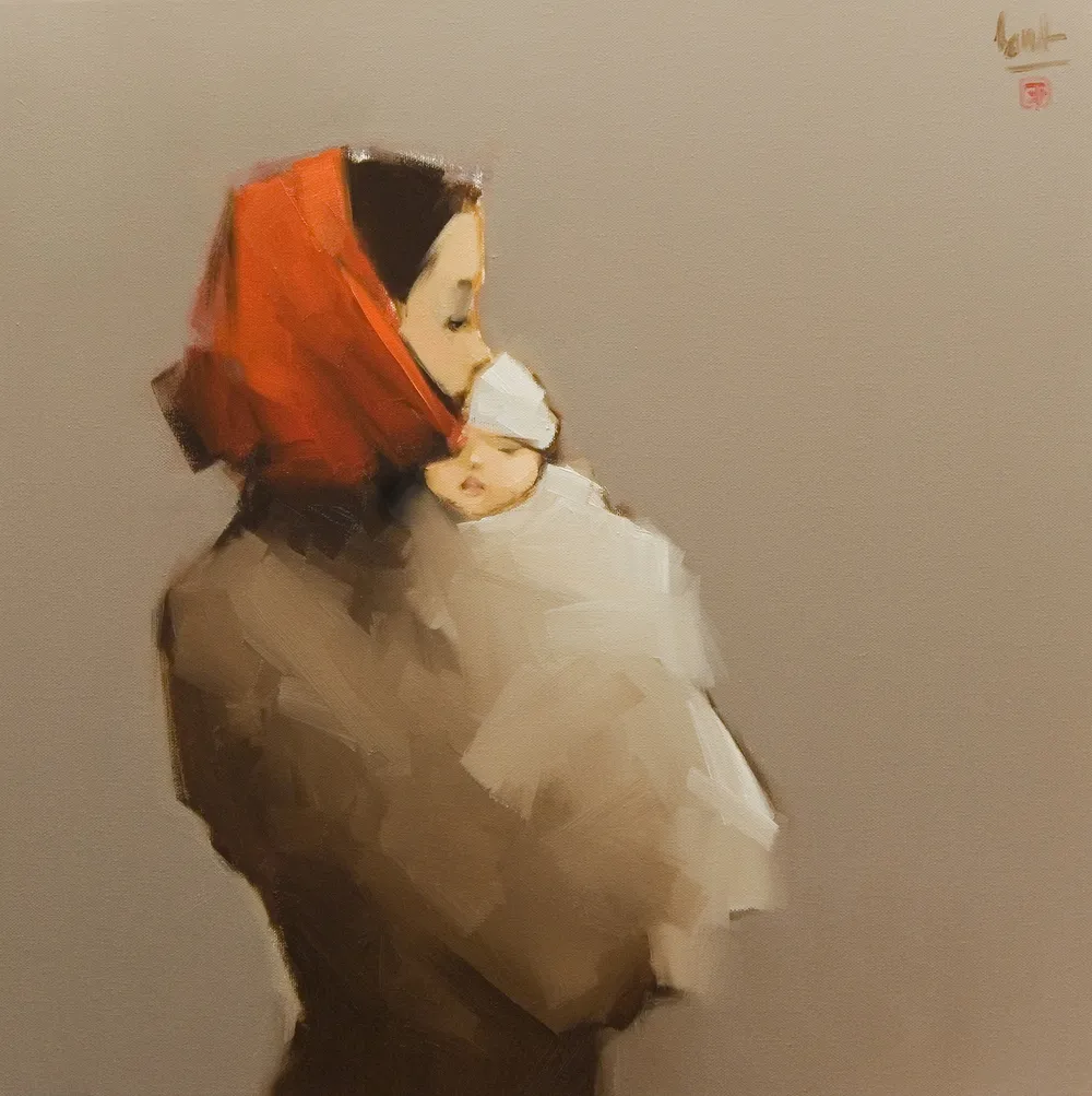 Ấm áp đến tan chảy với những bức họa "Mẹ và con" của Nguyễn Thanh Bình ảnh 3