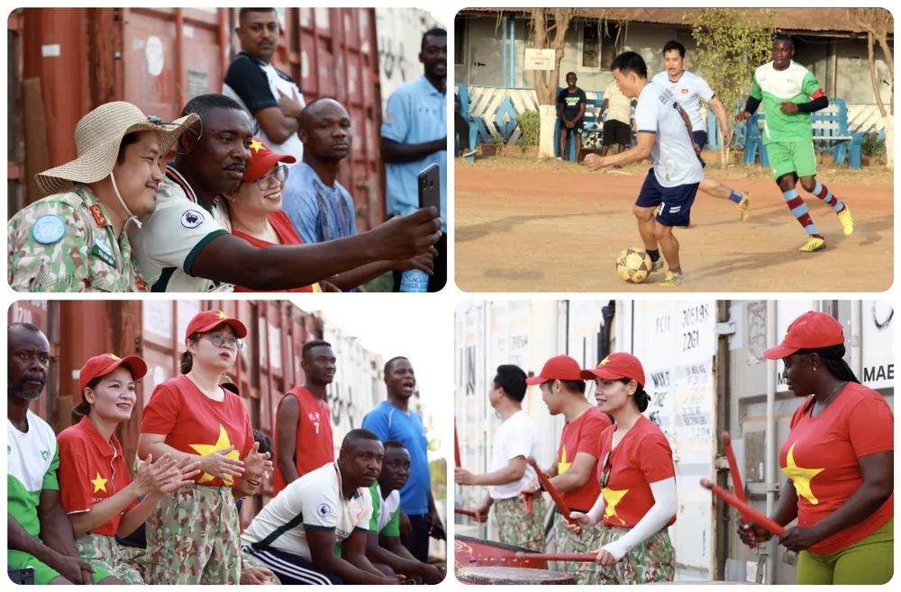 Từ Nam Sudan, những người lính mũ nồi xanh đã tổ chức nhiều hoạt động thể thao. Ảnh: NGUYỄN ĐẢM