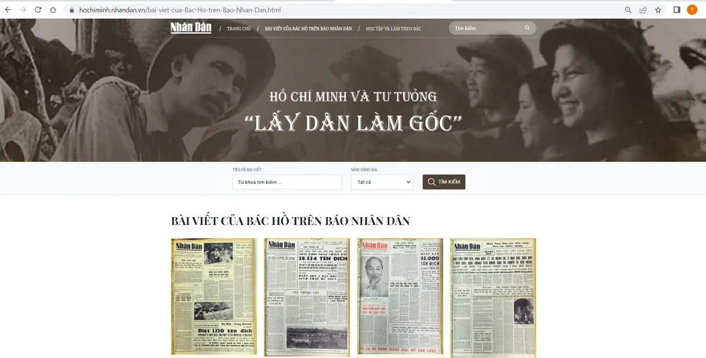 Ra mắt trang thông tin đặc biệt Hồ Chí Minh và tư tưởng “Lấy dân làm gốc”