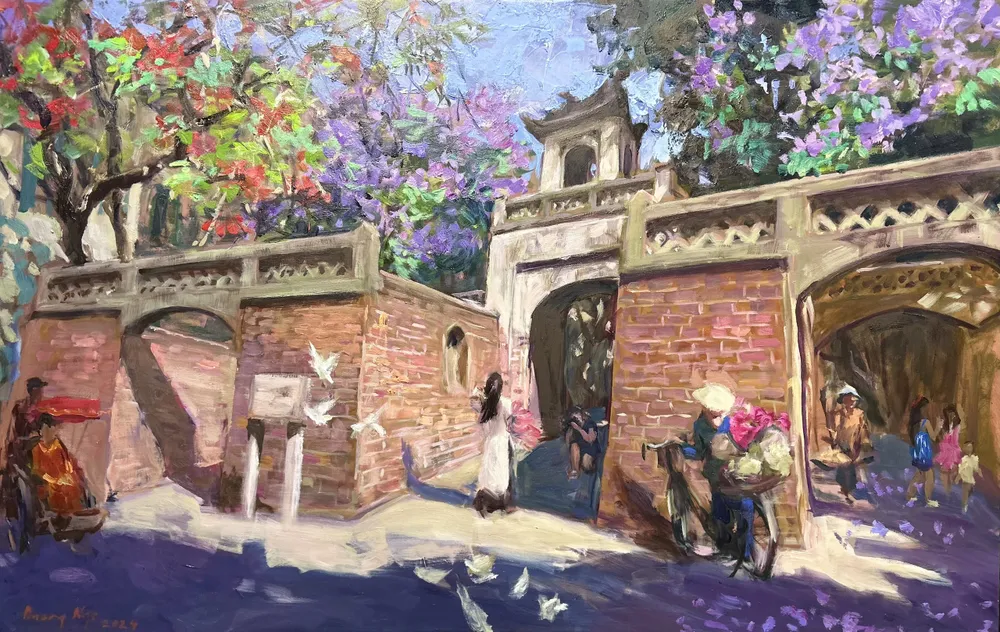 Nắng cửa ô (76x120cm) 2024, sơn đầu.jpg