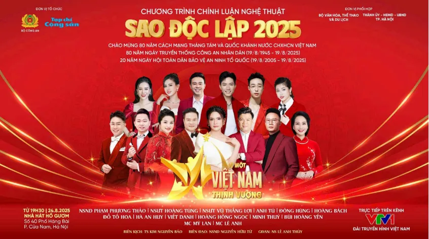Chương trình diễn ra lúc tối ngày 24-8 tại Nhà hát Hồ Gươm, truyền hình trực tiếp trên VTV1 
