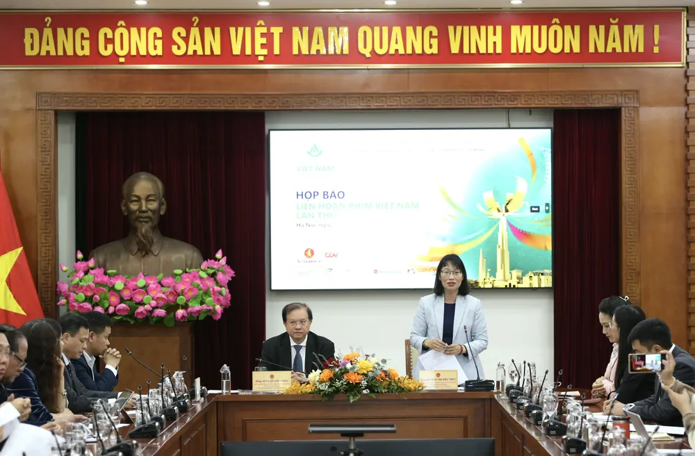 Họp báo về LHP Việt Nam lần thứ 24. Ảnh: HUẤN TRẦN