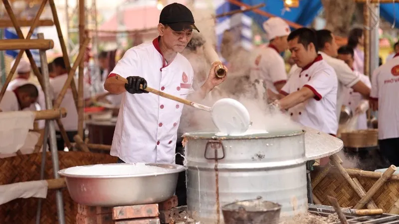 Quy trình tráng bánh phở sẽ được thực hiện tại ngày hội