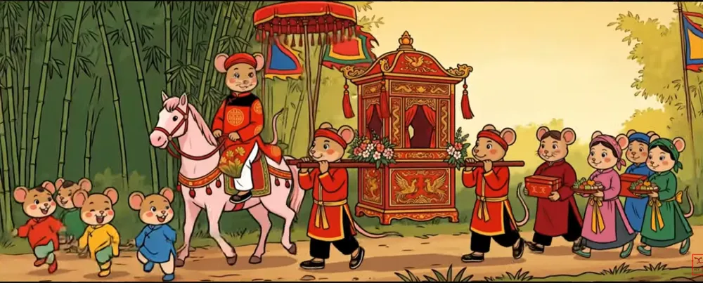 Hình ảnh đám cưới chuột hiện lên sống động trong MV. Ảnh: HỒ ĐIỆP