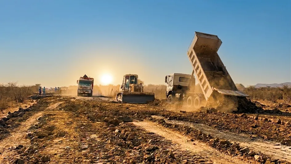 Tuyến đường huyết mạch tại Abyei được hoàn thành trong thời gian kỷ lục. Ảnh: HẢI YẾN