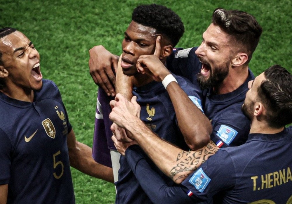 法國球員慶祝進球（圖源：互聯網） 
