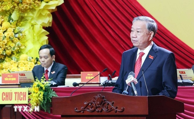 党中央总书记苏林出席大会并发表指导意见。图自越通社 