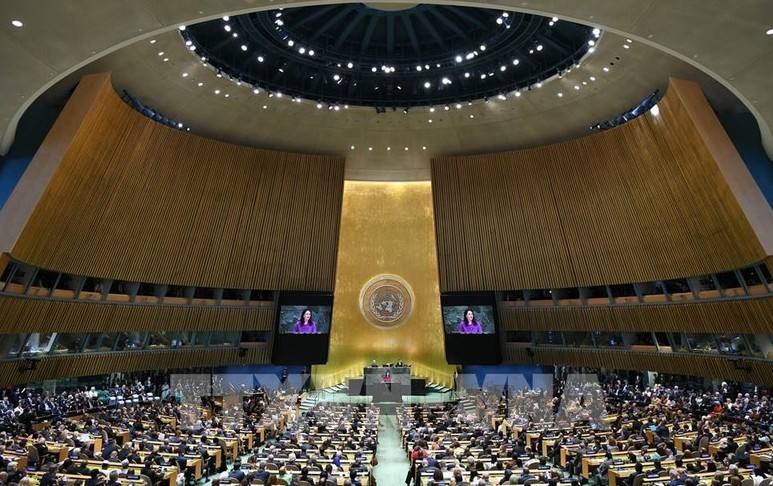第80届联合国大会会议场景。图自越通社 