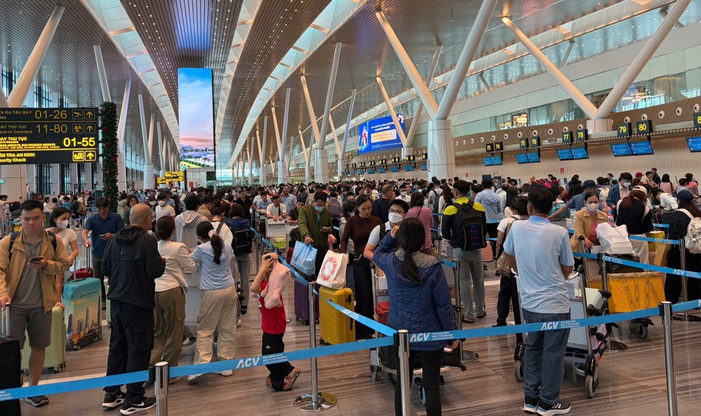 乘客在新山一机场办理手续。图：国雄