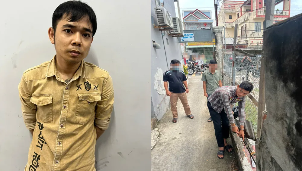 1. Các bị can Mạc Hoàng Giang (áo vàng) Đỗ Văn Ngờ (áo sọc).jpg