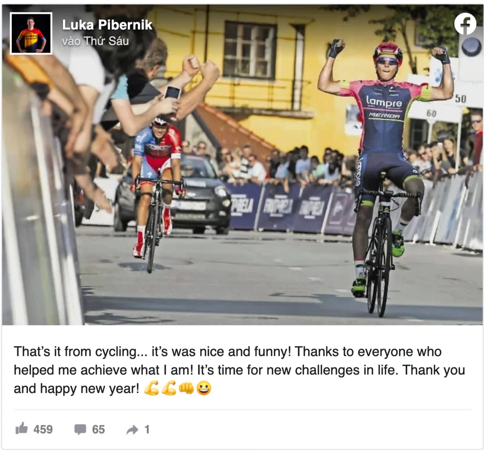 Nhà vô địch Slovenia Luka Pibernik tuyên bố rời đường đua ở tuổi 27 ảnh 1